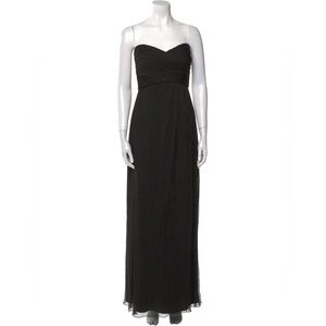 Amsale Black 100% Silk Vintage Maxi Dress